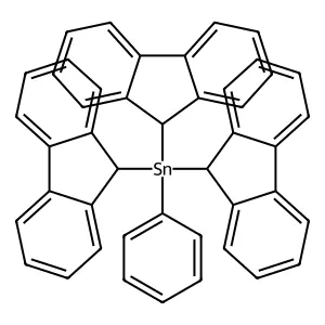 Tri(9H-fluoren-9-yl)(phenyl)stannane structure