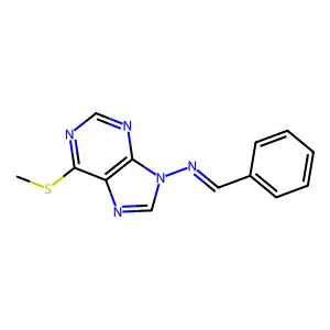 N-(6-methylsulfanylpurin-9-yl)-1-phenylmethanimine structure