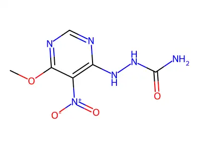2-(6-Methoxy-5-nitro-4-pyrimidinyl)hydrazinecarboxamide structure