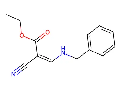 Ethyl 3-(benzylamino)-2-cyanoprop-2-enoate structure