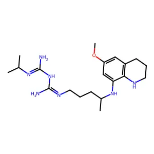 (4-{[Imino({imino[(methylethyl)amino]methyl}amino)methyl]amino}-1-methylbutyl)(6-methoxy(8-1,2,3,4-tetrahydroquinolyl))amine structure