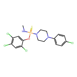 O-(2,4,5-Trichlorophenyl) P-(4-(4-chlorophenyl)-1-piperazinyl)-N-methylphosphonamidothioate structure