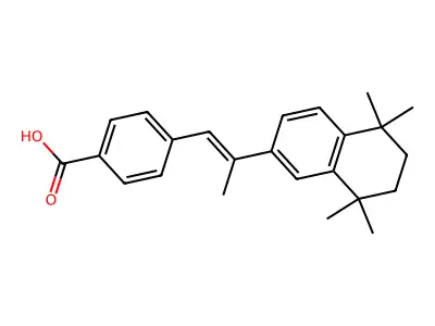 4-[2-(5,5,8,8-Tetramethyl-6,7-dihydronaphthalen-2-yl)prop-1-enyl]benzoic acid structure