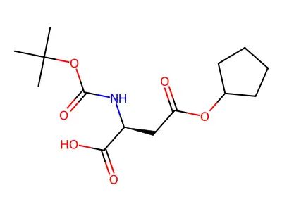 Boc-L-aspartic acid b-cyclopentyl ester structure