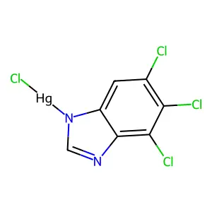 Chloro-(4,5,6-trichlorobenzimidazol-1-yl)mercury structure