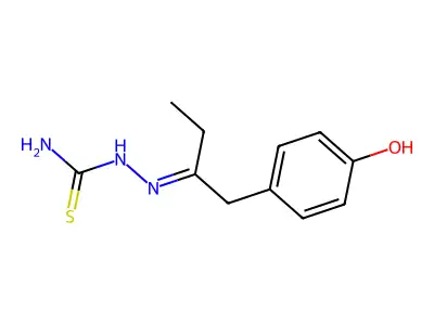 [1-(4-Hydroxyphenyl)butan-2-ylideneamino]thiourea structure