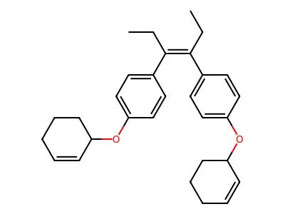 1,1'-hex-3-ene-3,4-diylbis[4-(cyclohex-2-en-1-yloxy)benzene] structure