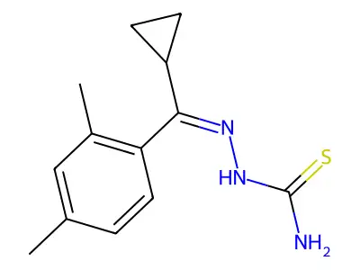 [(Z)-[cyclopropyl-(2,4-dimethylphenyl)methylidene]amino]thiourea structure