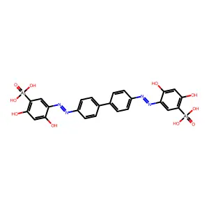 4,4'-Bis((5-arsono-2,4-dihydroxyphenyl)diazenyl)-1,1'-biphenyl structure