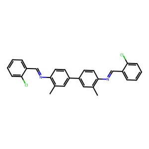 N,N'-bis[(E)-(2-chlorophenyl)methylidene]-3,3'-dimethylbiphenyl-4,4'-diamine structure