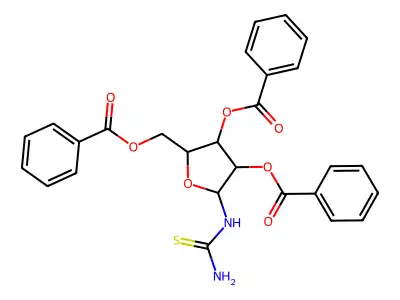 [3,4-Dibenzoyloxy-5-(carbamothioylamino)oxolan-2-yl]methyl benzoate structure