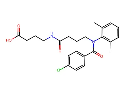 4-((4-((4-Chlorobenzoyl)(2,6-dimethylphenyl)amino)-1-oxobutyl)amino)butanoic acid structure
