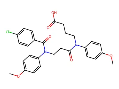 Butanoic acid, 4-((3-((4-chlorobenzoyl)(4-methoxyphenyl)amino)-1-oxopropyl)(4-methoxyphenyl)amino)- structure