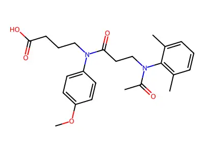 Butanoic acid, 4-((3-(acetyl(2,6-dimethylphenyl)amino)-1-oxopropyl)(4-methoxyphenyl)amino)- structure