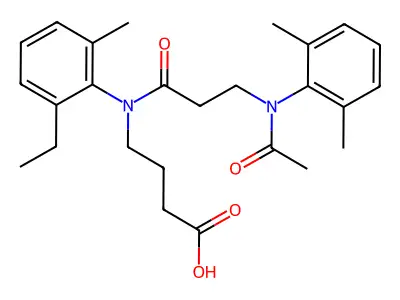 Butanoic acid, 4-((3-(acetyl(2,6-dimethylphenyl)amino)-1-oxopropyl)(2-ethyl-6-methylphenyl)amino)- structure