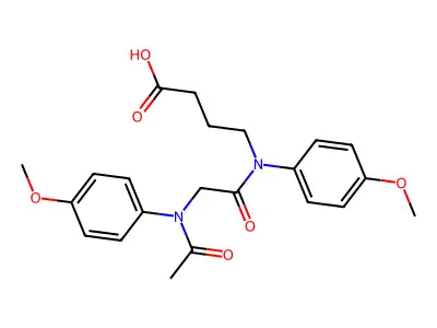 Butanoic acid, 4-(((acetyl(4-methoxyphenyl)amino)acetyl)(4-methoxyphenyl)amino)- structure