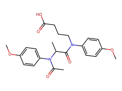 N-(N-Acetyl-2-(p-anisidino)propionyl)-4-(p-anisidino)butyric acid structure