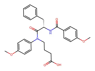 N-(N-(p-Methoxybenzoyl)phenylalanyl)-4-(p-anisidino)butyric acid structure