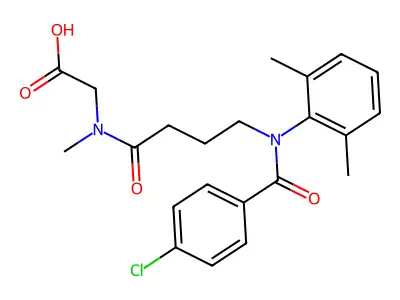Glycine, N-(4-((4-chlorobenzoyl)(2,6-dimethylphenyl)amino)-1-oxobutyl)-N-methyl- structure