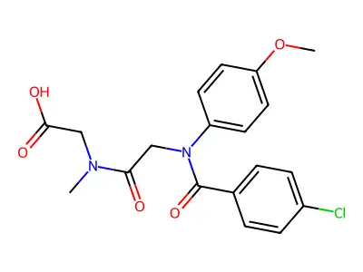 Glycine, N-(N-(4-chlorobenzoyl)-N-(4-methoxyphenyl)glycyl)-N-methyl- structure