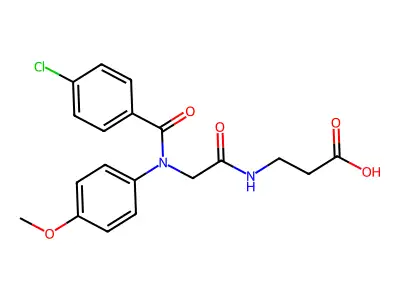 beta-Alanine, N-(N-(4-chlorobenzoyl)-N-(4-methoxyphenyl)glycyl)- structure