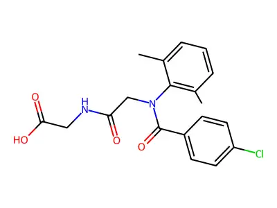 Glycine, N-(N-(4-chlorobenzoyl)-N-(2,6-dimethylphenyl)glycyl)- structure