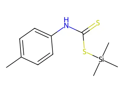 Carbanilic acid, 4-methyldithio-, trimethylsilyl ester structure