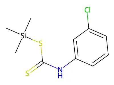Carbanilic acid, 3-chlorodithio-, trimethylsilyl ester structure