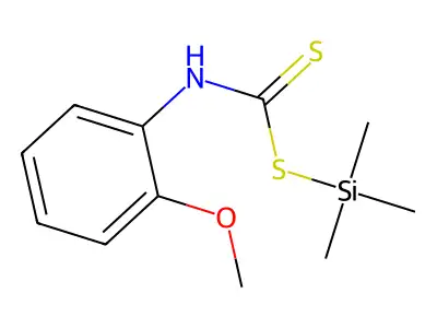 Carbanilic acid, 2-methoxydithio-, trimethylsilyl ester structure