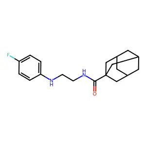 N-[2-(4-fluoroanilino)ethyl]adamantane-1-carboxamide structure