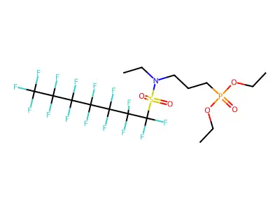 Phosphonic acid, (3-(ethyl((pentadecafluoroheptyl)sulfonyl)amino)propyl)-, diethyl ester structure