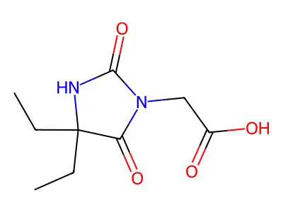 (4,4-Diethyl-2,5-dioxoimidazolidin-1-yl)acetic acid structure
