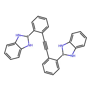 2,2'-[Ethyne-1,2-diyldi(2,1-phenylene)]bis(2,3-dihydro-1H-1,3,2-benzodiazaborole) structure