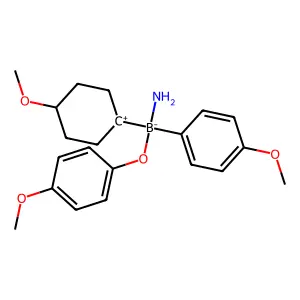 Amino-(4-methoxycyclohexyl)-(4-methoxyphenoxy)-(4-methoxyphenyl)boranuide structure