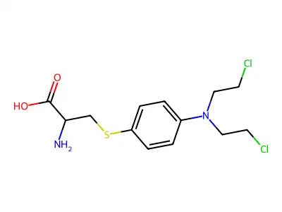 2-Amino-3-((4-(bis(2-chloroethyl)amino)phenyl)thio)propanoic acid structure