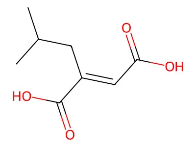 (E)-2-(2-methylpropyl)but-2-enedioic acid structure