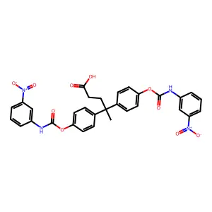 4,4-Bis(4-{[(3-nitrophenyl)carbamoyl]oxy}phenyl)pentanoic acid structure