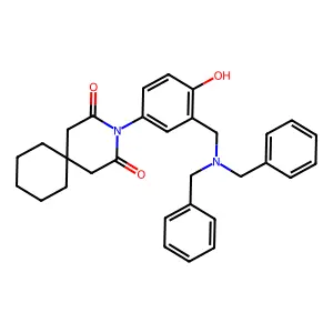 3-{3-[(Dibenzylamino)methyl]-4-hydroxyphenyl}-3-azaspiro[5.5]undecane-2,4-dione structure