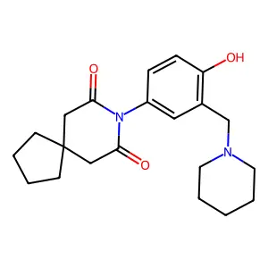 8-{4-Hydroxy-3-[(piperidin-1-yl)methyl]phenyl}-8-azaspiro[4.5]decane-7,9-dione structure