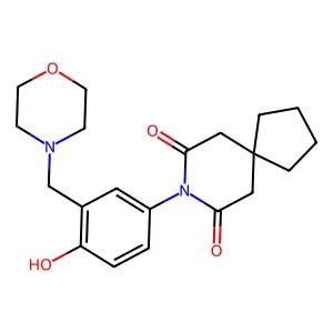 8-[4-Hydroxy-3-(morpholin-4-ylmethyl)phenyl]-8-azaspiro[4.5]decane-7,9-dione structure