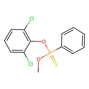Phosphonothioic acid, phenyl-, O-(2,6-dichlorophenyl) O-methyl ester structure