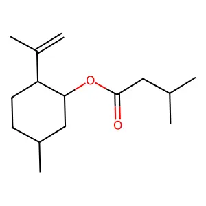 Butanoic acid, 3-methyl-, 5-methyl-2-(1-methylethenyl)cyclohexyl ester structure