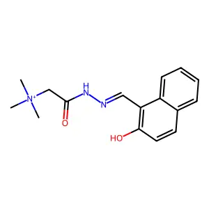 N'-((2-hydroxy-1-naphthyl)methylene)-2-(trimethyl-5-azanyl)acetohydrazide structure