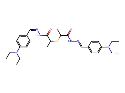 N-[(E)-[4-(diethylamino)phenyl]methylideneamino]-2-[1-[(2Z)- structure
