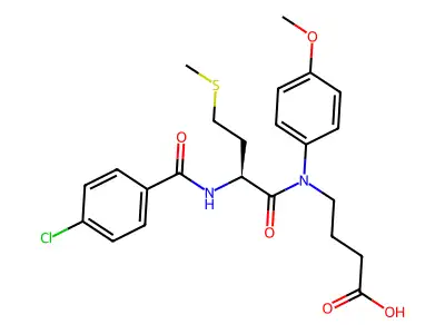 N-(N-(p-Chlorobenzoyl)methionyl)-4-(p-anisidino)butyric acid structure