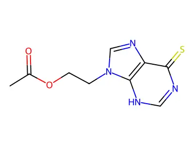 2-(6-sulfanylidene-3H-purin-9-yl)ethyl acetate structure