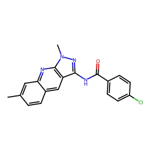 4-chloro-N-(1,7-dimethylpyrazolo[3,4-b]quinolin-3-yl)benzamide structure