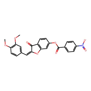 (Z)-2-(3,4-dimethoxybenzylidene)-3-oxo-2,3-dihydrobenzofuran-6-yl 4-nitrobenzoate structure