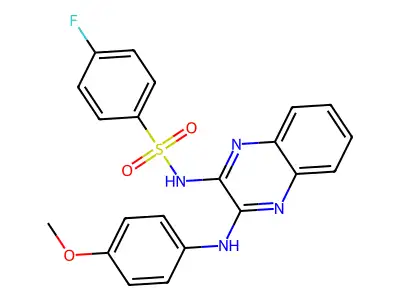 4-fluoro-N-(3-((4-methoxyphenyl)amino)quinoxalin-2-yl)benzenesulfonamide structure