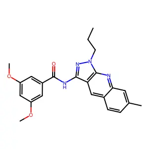 3,5-dimethoxy-N-(7-methyl-1-propyl-1H-pyrazolo[3,4-b]quinolin-3-yl)benzamide structure